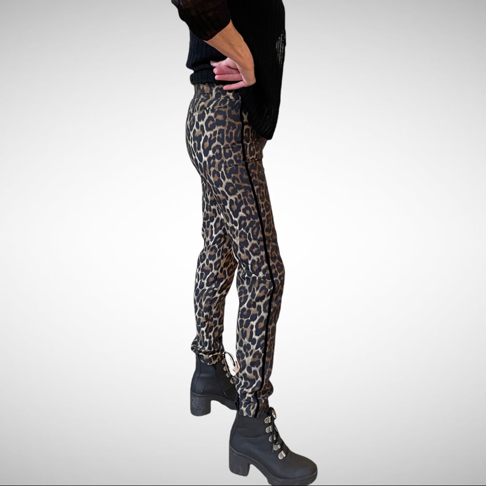 Toni (Gardeur) Animal Print Ponte Pant With Velvet Piping 34